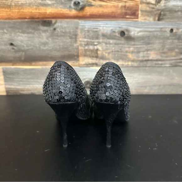 Prada Black Sequins Pumps Women 39 Black Bow Satin Toe & Heel Stiletto Shoes - Picture 2 of 12